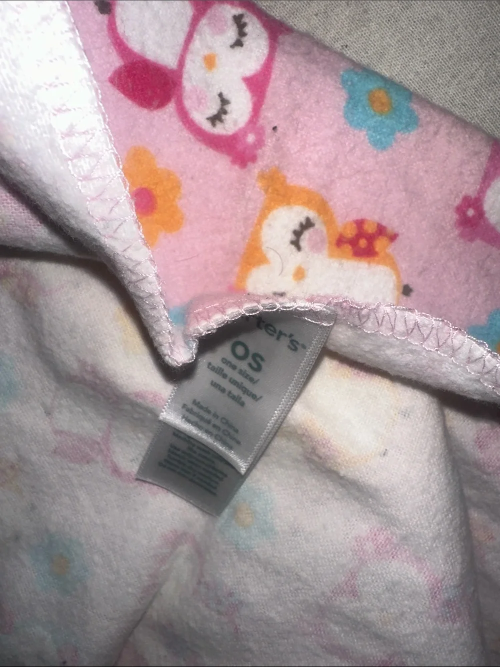 Carter's Pink Owl Print Baby Blanket